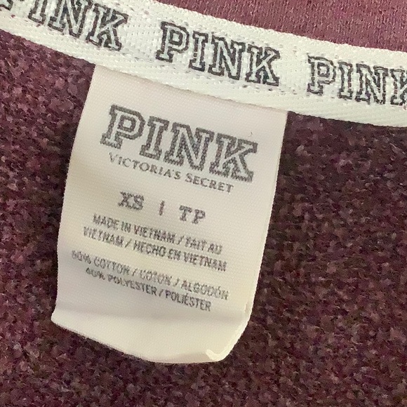 Pink Victoria’s Secret Burgundy 1/4 Zip Pullover Size XS - Picture 11 of 16